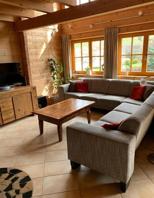 Blockhaus Willingen Luxus Lodge Wohnraum