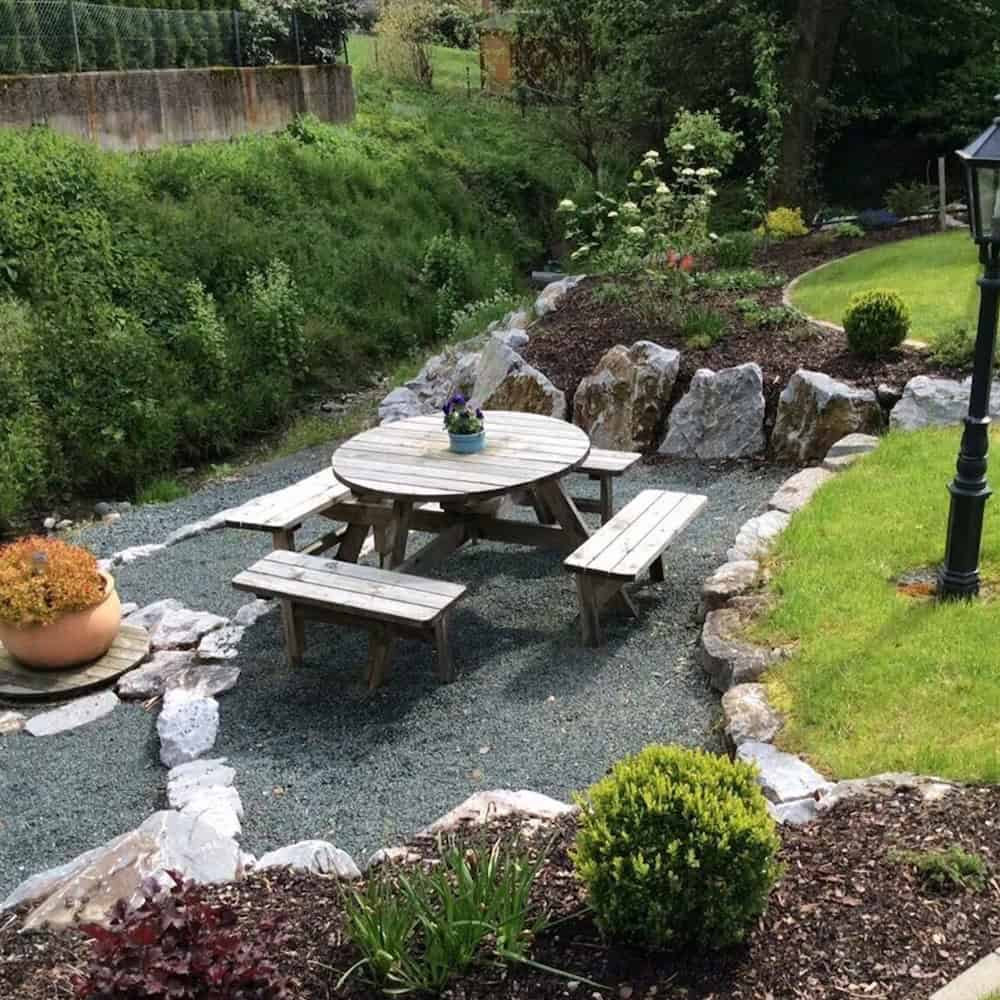 Das bild zeigt den Garten vom Blockhaus Willingen
